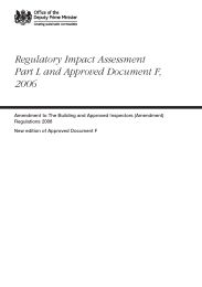 Regulatory impact assessment Part L and Approved document F, 2006: Amendment to the Building and approved inspectors (amendment) regulations 2006: New edition of Approved document F