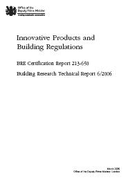 Innovative products and Building Regulations