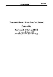 Thaumasite expert group report one-year review