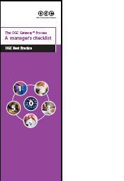 OGC gateway process. A manager's checklist. OGC best practice
