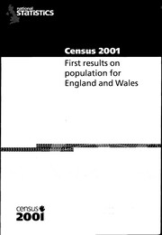 Census 2001 - First results on population for England and Wales