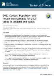 2011 census - population and household estimates for small areas in England and Wales