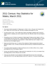 2011 census - key statistics for Wales, March 2011