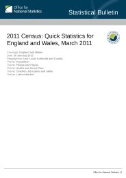 2011 census - quick statistics for England and Wales, March 2011