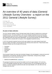 Overview of 40 years of data (general lifestyle survey overview - a report on the 2011 general lifestyle survey)