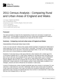 2011 census analysis - comparing rural and urban areas of England and Wales