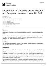 Urban audit - comparing United Kingdom and European towns and cities, 2010-12