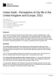 Urban audit - perceptions of city life in the United Kingdom and Europe, 2012