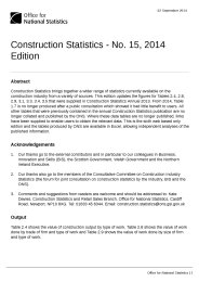 Construction statistics - no.15, 2014 edition