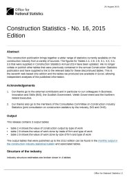 Construction statistics - no.16, 2015 edition