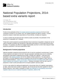 National population projections, 2014-based extra variants report