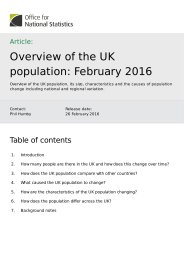 Overview of the UK population: February 2016
