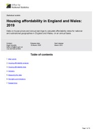 Housing affordability in England and Wales: 2019