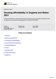 Housing affordability in England and Wales: 2021