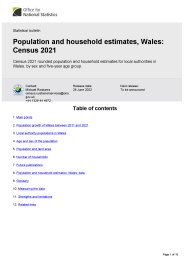 Population and household estimates, Wales: Census 2021