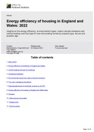 Energy efficiency of housing in England and Wales: 2022