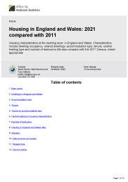 Housing in England and Wales: 2021 compared with 2011