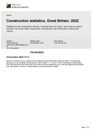 Construction statistics, Great Britain: 2022