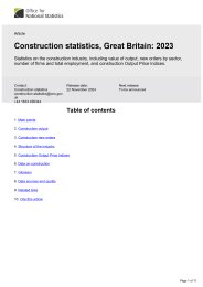 Construction statistics, Great Britain: 2023