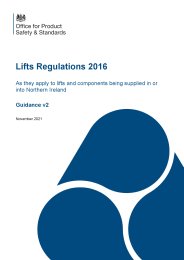 Lifts Regulations 2016 - as they apply to lifts and components being supplied in or into Northern Ireland. Guidance v2