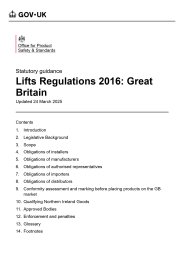 Lifts Regulations 2016: Great Britain