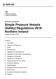 Simple Pressure Vessels (Safety) Regulations 2016: Northern Ireland