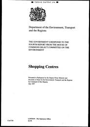 Government's response to the fourth report of the House of Commons Select Committee on the Environment: shopping centres. Cm 3729
