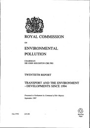 Transport and the environment - developments since 1994. Cm 3752