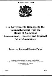 Government's response to the twentieth report from the House of Commons Environment, Transport and Regional Affairs committee: report on town and country parks. Cm 4550