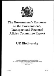 Government's response to the Environment, Transport and Regional Affairs Committee report: UK biodiversity. Cm 5072