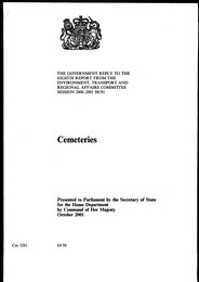 Government reply to the eighth report from the Environment, Transport and Regional Affairs Committee session 200-2001: cemeteries. Cm 5281