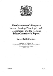 Government's response to the housing, planning, local government and the regions select committee's report - Affordable homes. Cm 5783