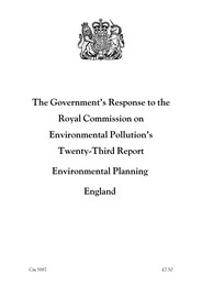 Government's response to the Royal Commission on environmental pollution's twenty-third report environmental planning England. Cm 5887