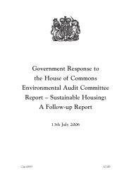 Government response to the House of Commons Environmental Audit Committee report - sustainable housing: a follow-up report. Cm 6893