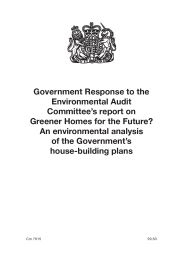 Government response to the Environmental Audit Committee's report on Greener homes for the future? An environmental analysis of the Government's house-building plans. Cm 7615