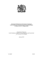 Government response to the House of Commons Communities and Local Government Committee report of session 2012-12: regeneration. Cm 8264