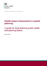Health impact assessment in spatial planning. A guide for local authority public health and planning teams
