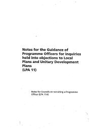 Notes for the guidance of Programme Officers for inquiries held into objections to local plans and unitary development plans