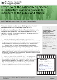 Overview of the nationally significant infrastructure planning process for members of the public and others. How to register to participate in an examination. Version 2, December 2016
