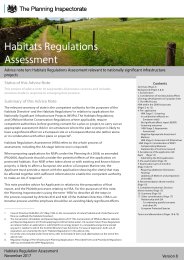 Habitats regulations assessment - habitats regulations assessment relevant to nationally significant infrastructure projects. Version 8, December 2017
