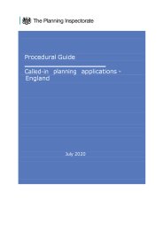 Procedural guide. Called-in planning applications - England - The ...