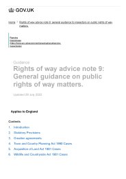 General guidance to inspectors on public rights of way matters (revised July 2022)
