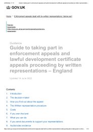 Guide to taking part in enforcement appeals and lawful development certificate appeals proceeding by written representations - England