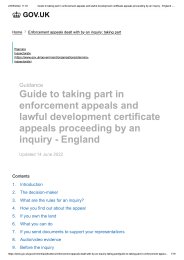 Guide to taking part in enforcement appeals and lawful development certificate appeals proceeding by an inquiry - England (June 2022)