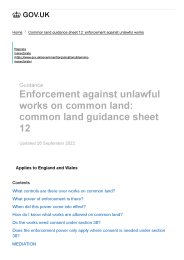 Enforcement against unlawful works on common land