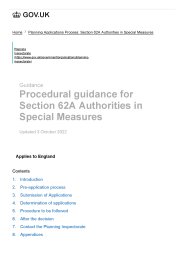 Procedural guidance for Section 62A authorities in special measures