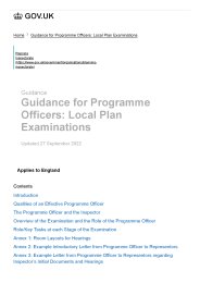 Guidance for Programme Officers: local plan examination