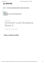 Common land and village greens: inquiries and hearings into applications for consent to carry out works or deregister land