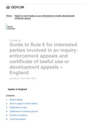 Guide to rule 6 for interested parties involved in an inquiry - enforcement appeals and certificate of lawful use or development appeals - England