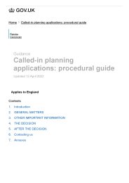 Called-in planning applications: procedural guide